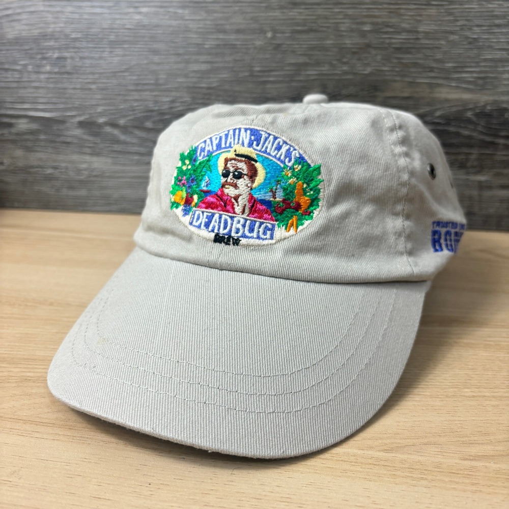 Captain Jacks Deadbug Hat Cap Strap Back Brown Tan Logo Adjustable‎